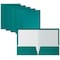 Better Office Products 2 Pocket Glossy Laminated Paper Folders Portfolio Letter Size, Teal, 25PK 80171 - alternate 1